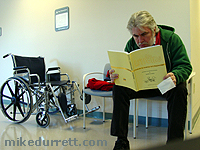Photo: Mike at the colonoscopy clinic.