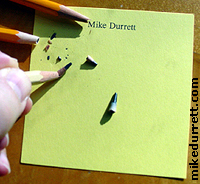 Mike's failed grocery list and broken pencil points.