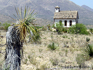 The small church at the Mescal movie location. Photo copyright 2003-2004 Mike Durrett, all rights reserved.