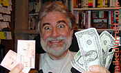 Photo: Mike with his Senior Discount tickets and a fistful of cash!